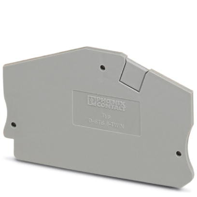Phoenix Contact End cover; Length: 70mm; Width: 2.2mm; Height: 50mm; Color: Gray